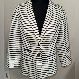 The Limited Navy and White Striped Blazer